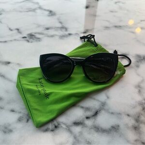 Kate Spade Black Sunglasses with Green Pouch